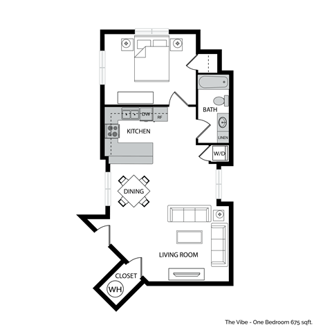 Domain 3201 The Vibe One Bedroom Floor Plan